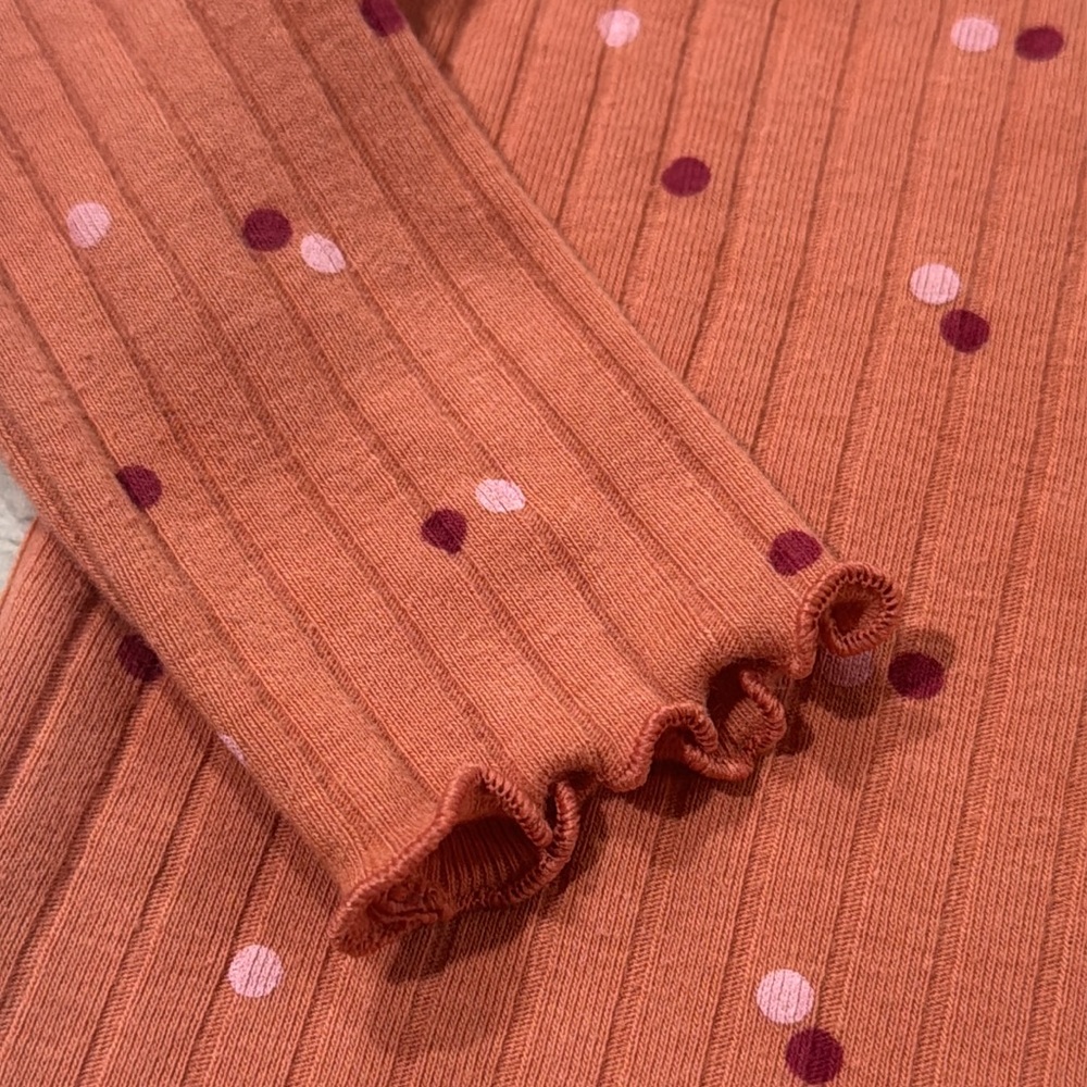 Cat & Jack Long Sleeve Ribbed Tee with Ruffles - Picture 3 of 5